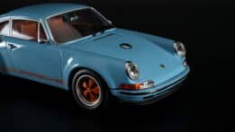 KK Scale - 1:18 Singer 911 Coupe Light Blue/Orange Diecast Model Car