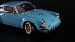 KK Scale - 1:18 Singer 911 Coupe Light Blue/Orange Diecast Model Car