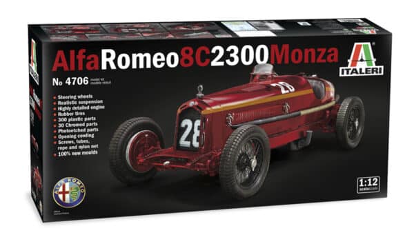 Italeri - 1:12 Alfa Romeo 8C 2300 Monza (4706) Model Kit