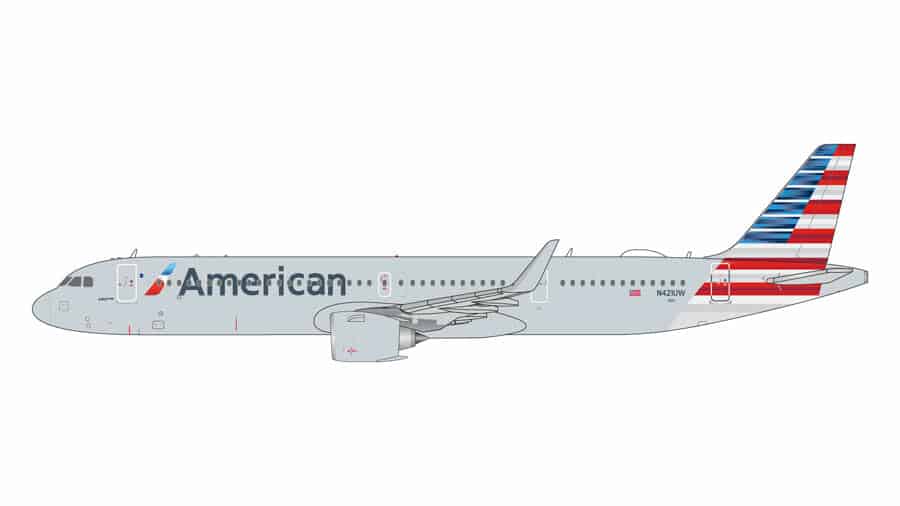 gemini jets - 1:400 american airlines airbus a321neo (n421uw)