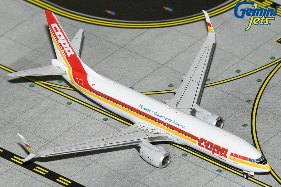 gemini jets - 1:400 copa airlines boeing 737-800 (hp-1841cmp) 75th anniversary retro livery