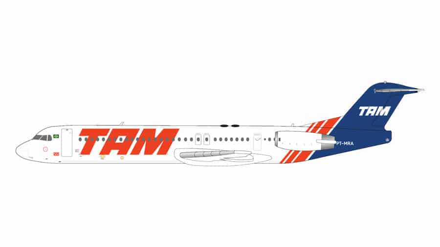 gemini jets - 1:400 tam brazilian airlines fokker f-100 (pt-mra)