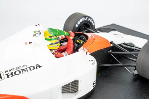 GP Replicas 1:12 McLaren Honda MP4/6 Ayrton Senna Winner Brazilian GP 1991 with Driver and Flag (GP1229AWD) Limited Edition Resin Model 18 GP Replicas 1:12 McLaren Honda MP4/6 Ayrton Senna Winner Brazilian GP 1991 with Driver and Flag (GP1229AWD) Limited Edition Resin Model