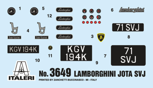 Italeri - 1:24 Lamborghini Miura JOTA SVJ (3649) Model Kit