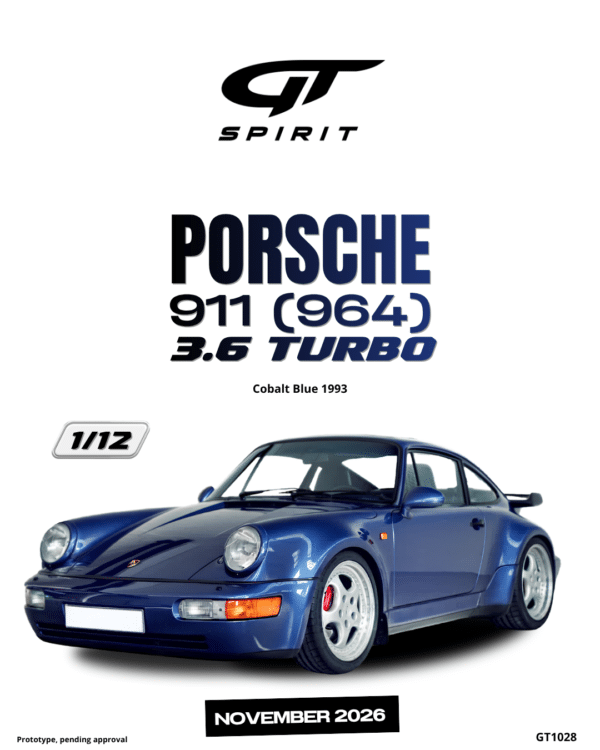 Latest arrivals & pre-orders at model‑universe.com – 17 August 2025, including Koenigsegg Agera S by FrontiArt, Ferrari 499P & 296 LMGT3 by Looksmart, and much more 32 GT Spirit - 1:12 Porsche 911 (964) 3.6 Turbo Cobalt Blue 1993 - Limited Edition Resin Model