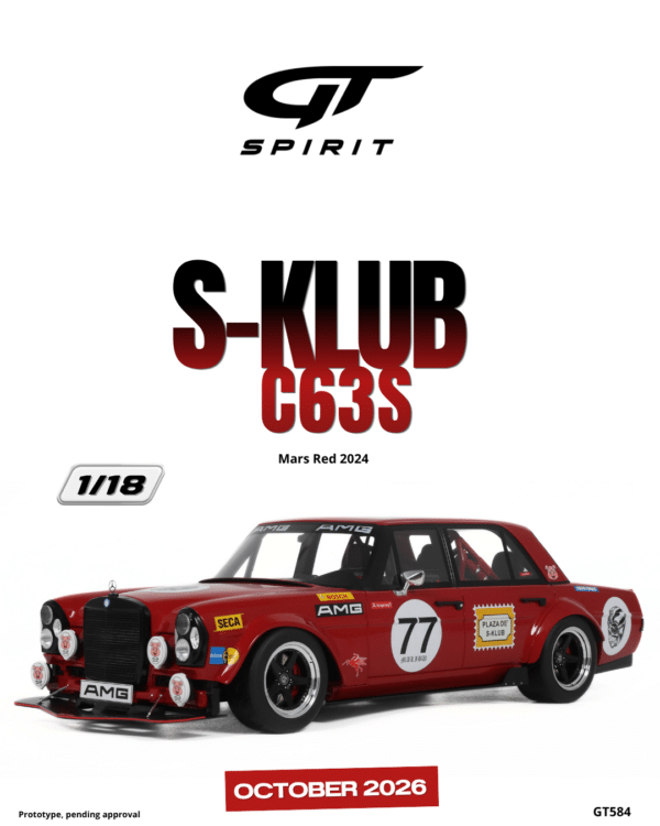 Latest arrivals & pre-orders at model‑universe.com – 17 August 2025, including Koenigsegg Agera S by FrontiArt, Ferrari 499P & 296 LMGT3 by Looksmart, and much more 27 GT Spirit - 1:18 S-Klub C63S Mars Red 2024 - Limited Edition Resin Model