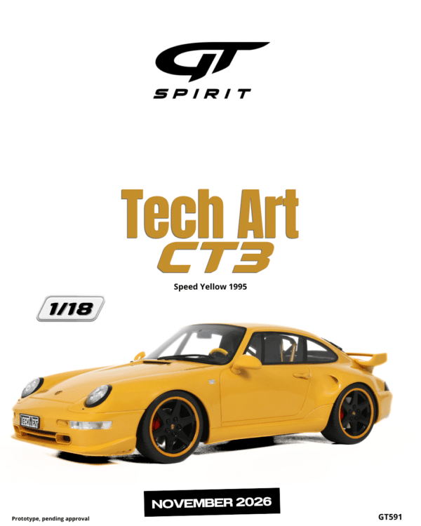 Latest arrivals & pre-orders at model‑universe.com – 17 August 2025, including Koenigsegg Agera S by FrontiArt, Ferrari 499P & 296 LMGT3 by Looksmart, and much more 17 GT Spirit - 1:18 Techart CT3 Speed Yellow 1995 - Limited Edition Resin Model