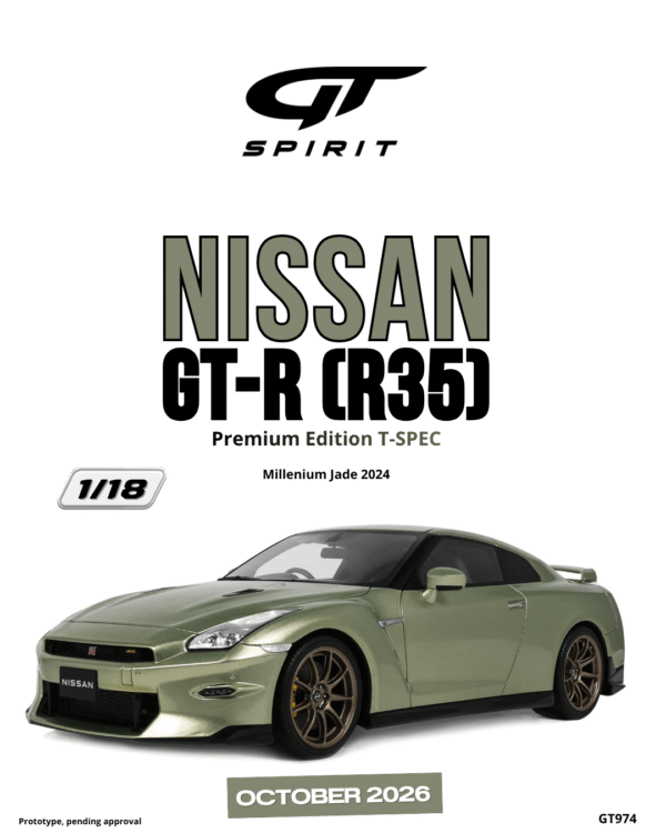 GT Spirit - 1:18 Nissan GT-R (R35) Premium Edition T-Spec Millenium Jade 2024 - Limited Edition Resin Model