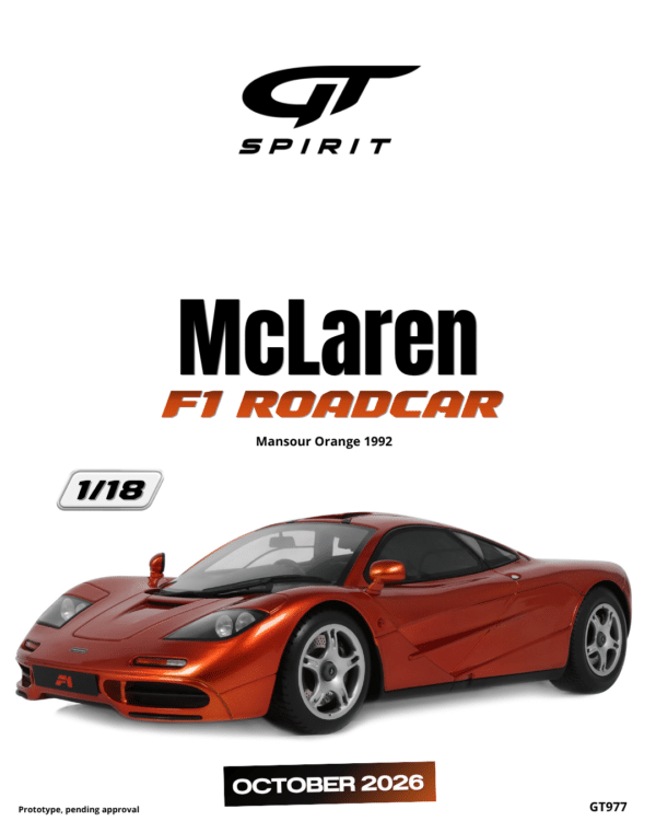 Latest arrivals & pre-orders at model‑universe.com – 17 August 2025, including Koenigsegg Agera S by FrontiArt, Ferrari 499P & 296 LMGT3 by Looksmart, and much more 30 GT Spirit - 1:18 McLaren F1 Roadcar Mansour Orange 1992 - Limited Edition Resin Model