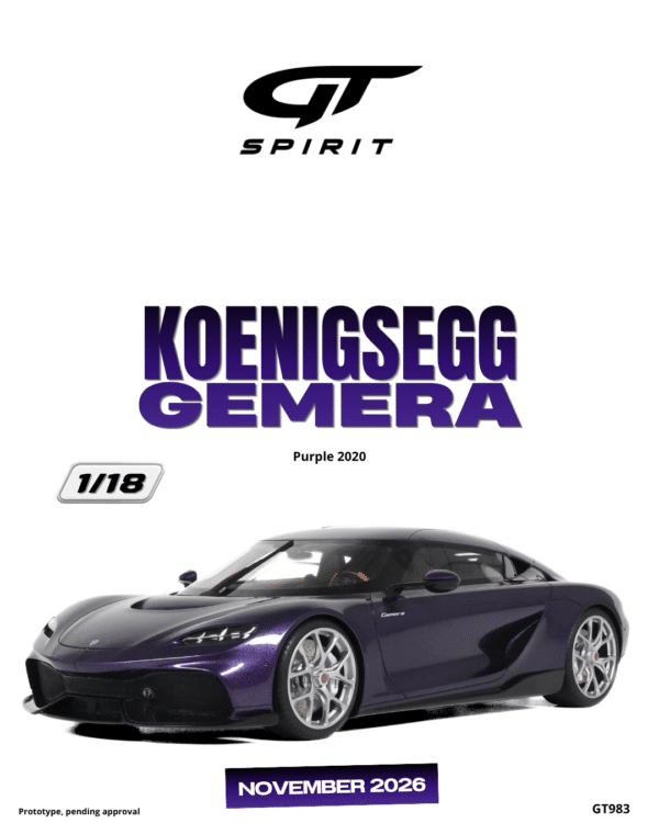 Latest arrivals & pre-orders at model‑universe.com – 17 August 2025, including Koenigsegg Agera S by FrontiArt, Ferrari 499P & 296 LMGT3 by Looksmart, and much more 21 GT Spirit - 1:18 Koenigsegg Gemera Purple 2020 - Limited Edition Resin Model