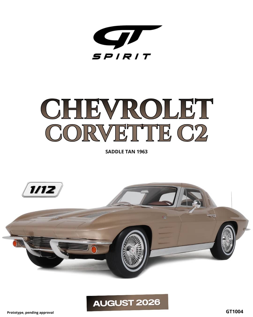 GT Spirit - 1:12 Chevrolet Corvette C2 Saddle Tan 1963 - Limited Edition Resin Model