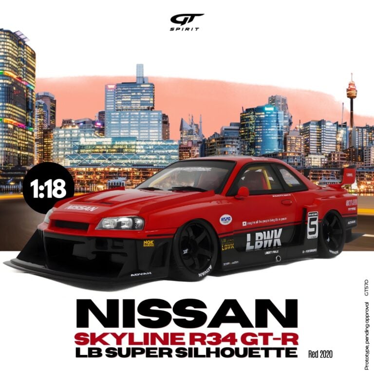 GT Spirit - 1:18 Nissan Skyline R34 GT-R LB Super Silhouette Red 2020 - Resin Model