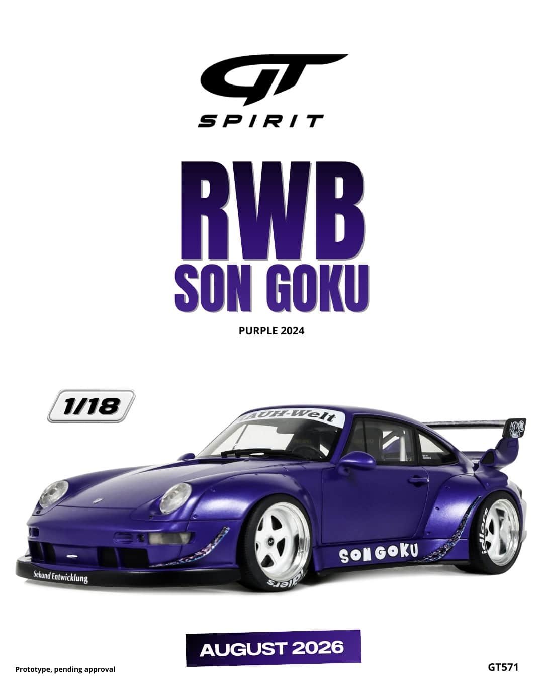GT Spirit - 1:18 RWB Son Goku Purple 2024 - Limited Edition Resin Model