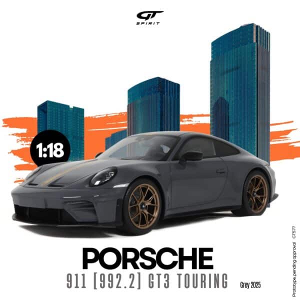 GT Spirit - 1:18 Porsche 911 [992.2] GT3 Touring Grey 2025 - Resin Model