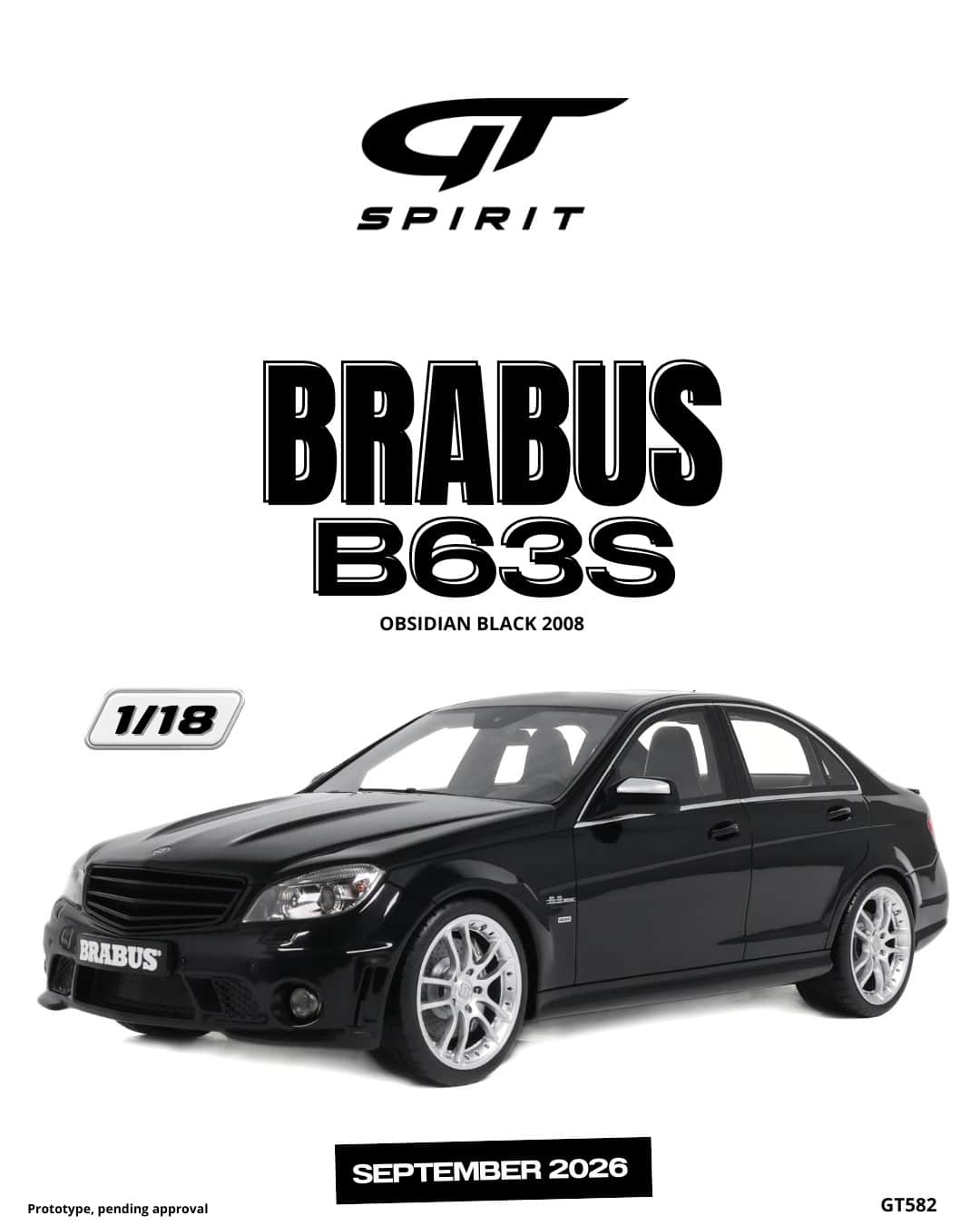 GT Spirit - 1:18 Brabus B63S Obsidian Black 2008 - Limited Edition Resin Model