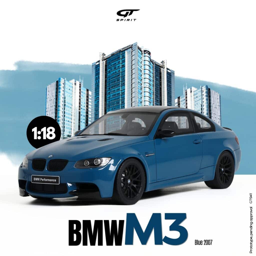 Pre-Order the GT Spirit – 1:18 BMW M3 E92 Blue 2007 – Resin Model 1 GT Spirit - 1:18 BMW M3 E92 Blue 2007 - Resin Model