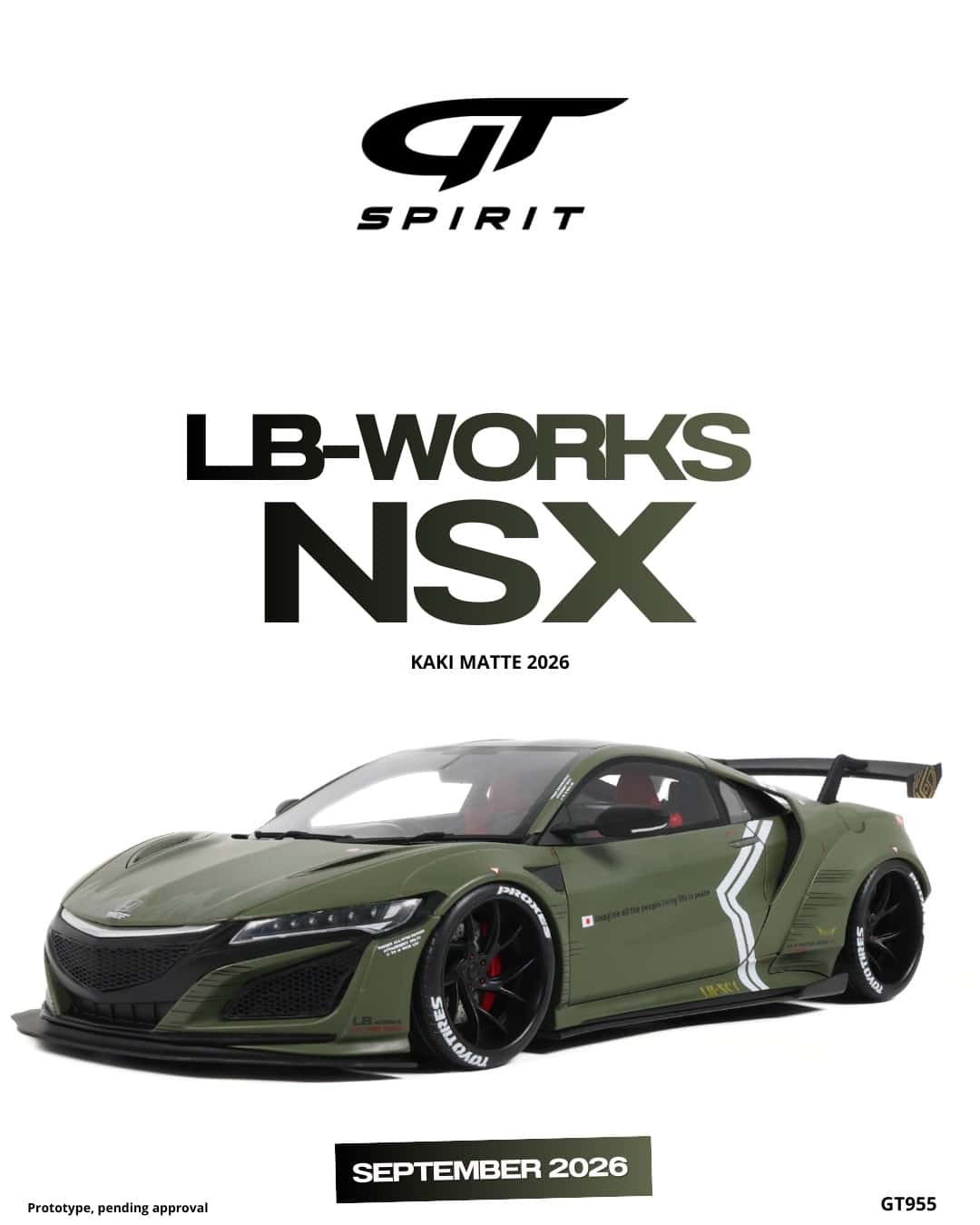 GT Spirit - 1:18 LB-Works NSX Kaki Matte 2026 - Limited Edition Resin Model