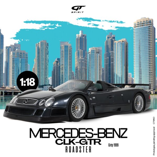 GT Spirit - 1:18 Mercedes-Benz CLK-GTR Roadster Grey 1999 - Resin Model