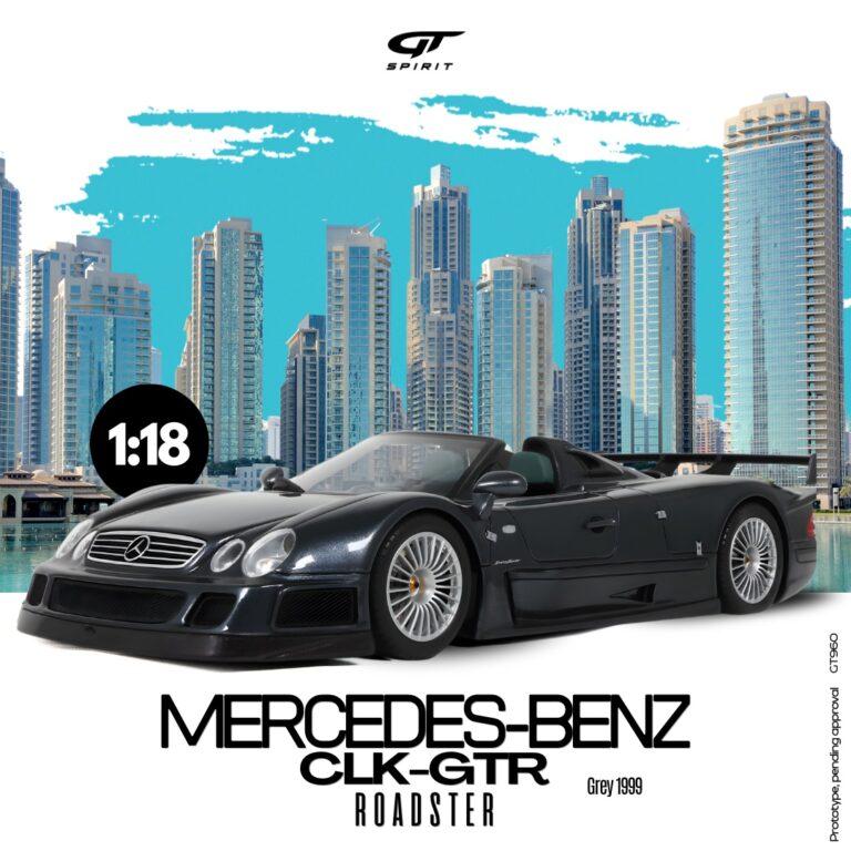 GT Spirit - 1:18 Mercedes-Benz CLK-GTR Roadster Grey 1999 - Resin Model