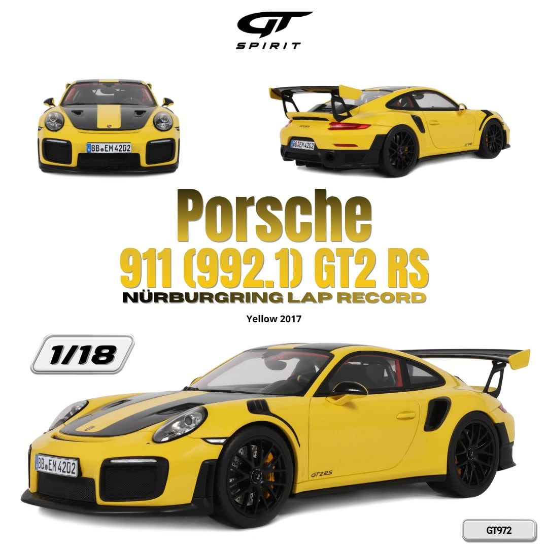 GT Spirit - 1:18 Porsche 911 (991.2) GT2 RS Nürburgring Lap Record Yellow 2017 - Limited Edition Resin Model