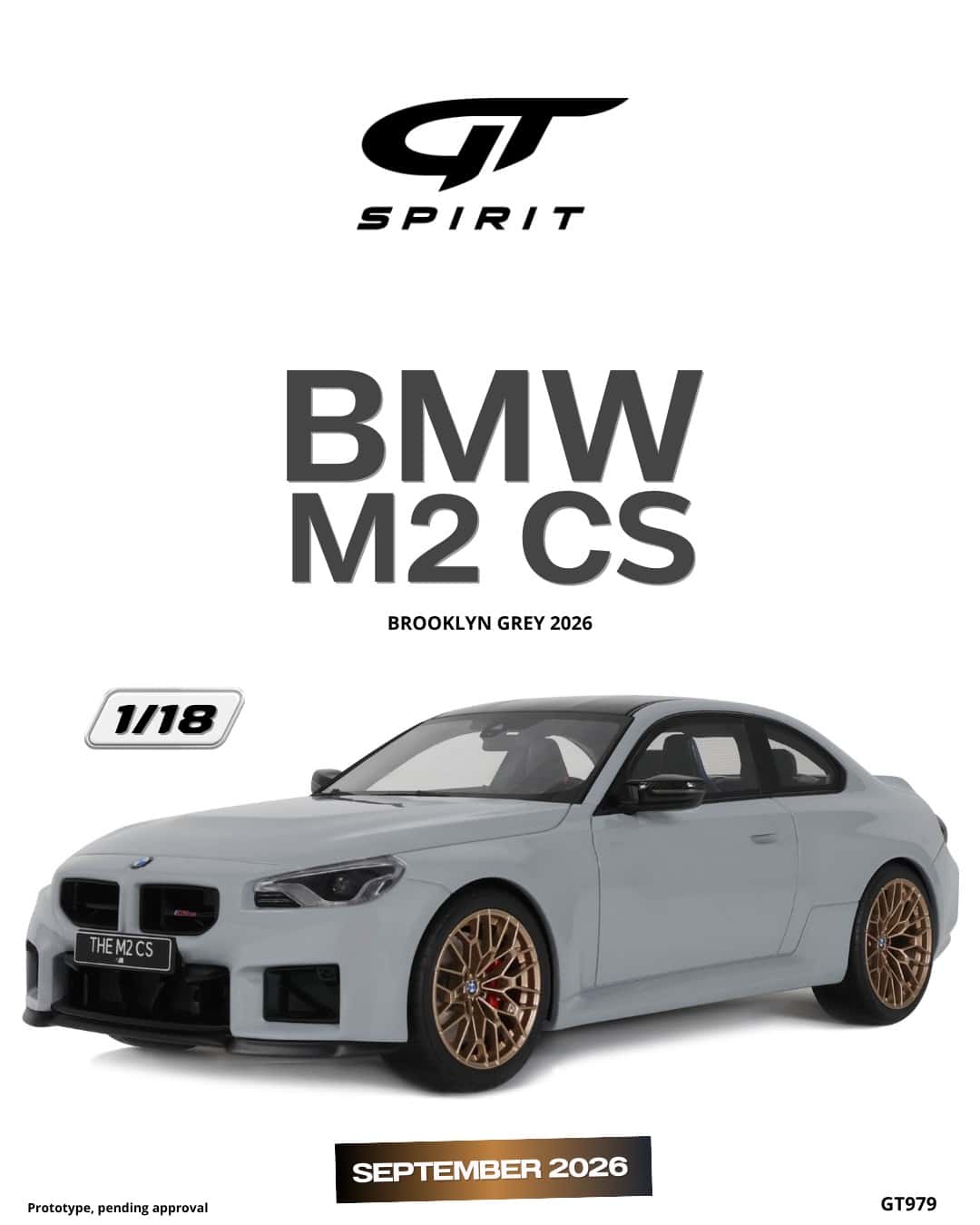GT Spirit - 1:18 BMW M2 CS Brooklyn Grey 2026 - Limited Edition Resin Model