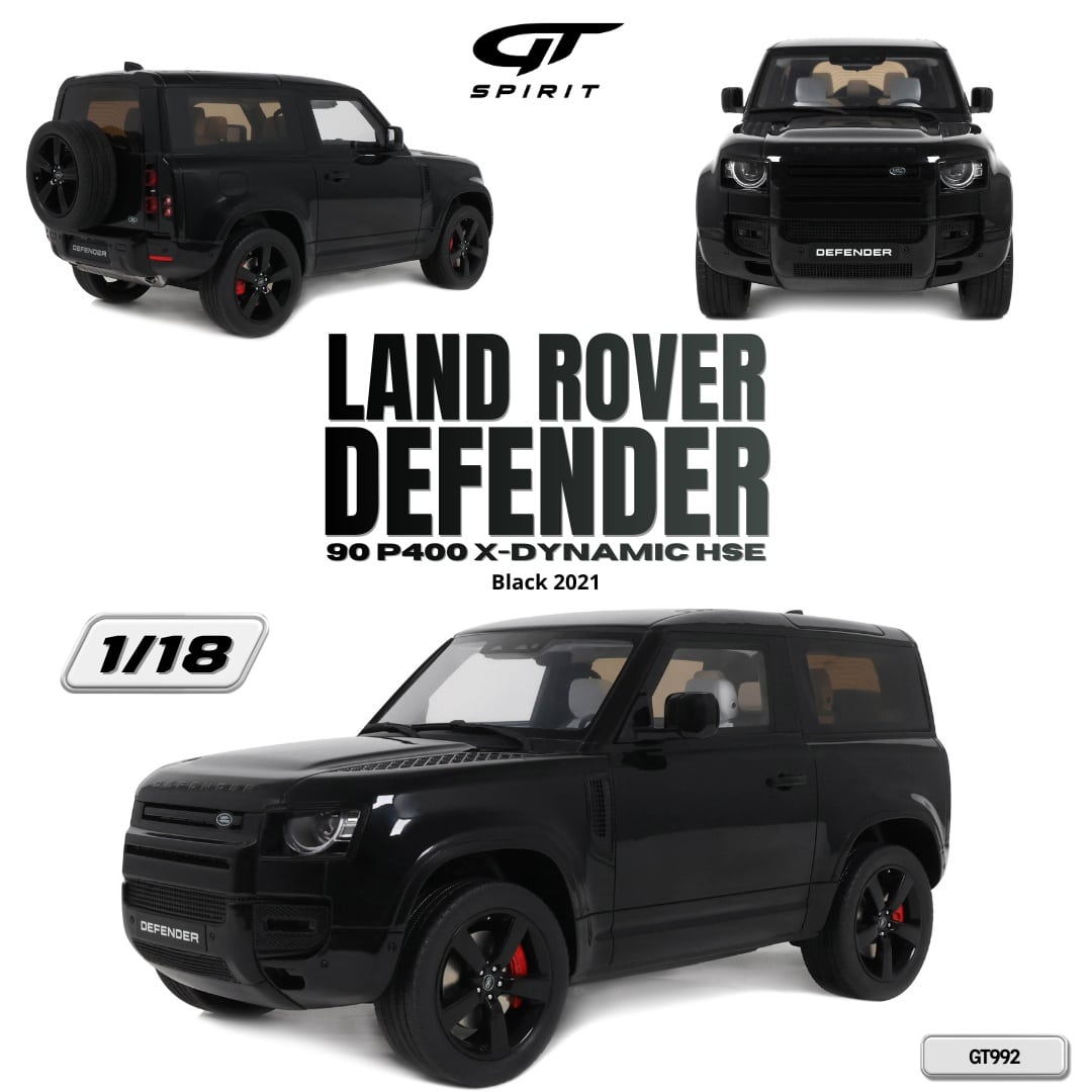 GT Spirit - 1:18 Land Rover Defender 90 P400 X-Dynamic HSE Black 2021 - Limited Edition Resin Model