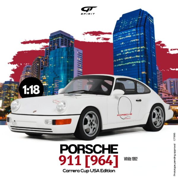 GT Spirit - 1:18 Porsche 911 [964] Carrera Cup USA Edition White 1992 - Resin Model