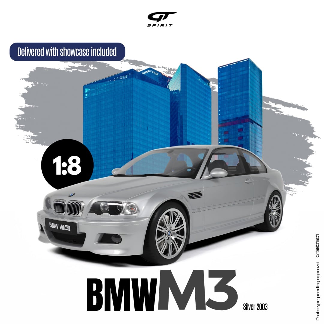 Pre-Order the GT Spirit – 1:8 BMW M3 E46 Silver 2003 – Resin Model