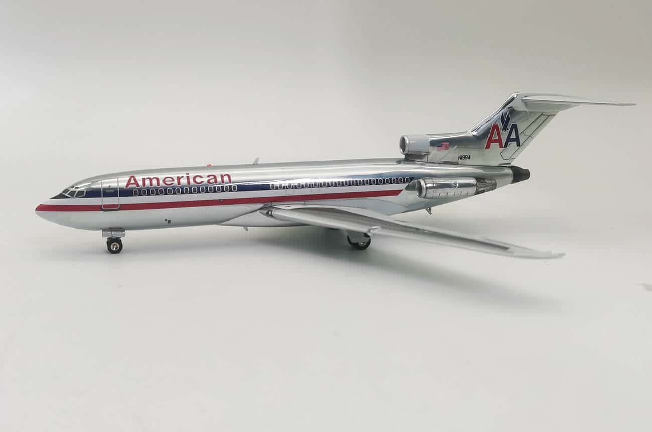 inflight - 1:200 american airlines boeing 727-23 n1994 w/stand (if721aa1222p)