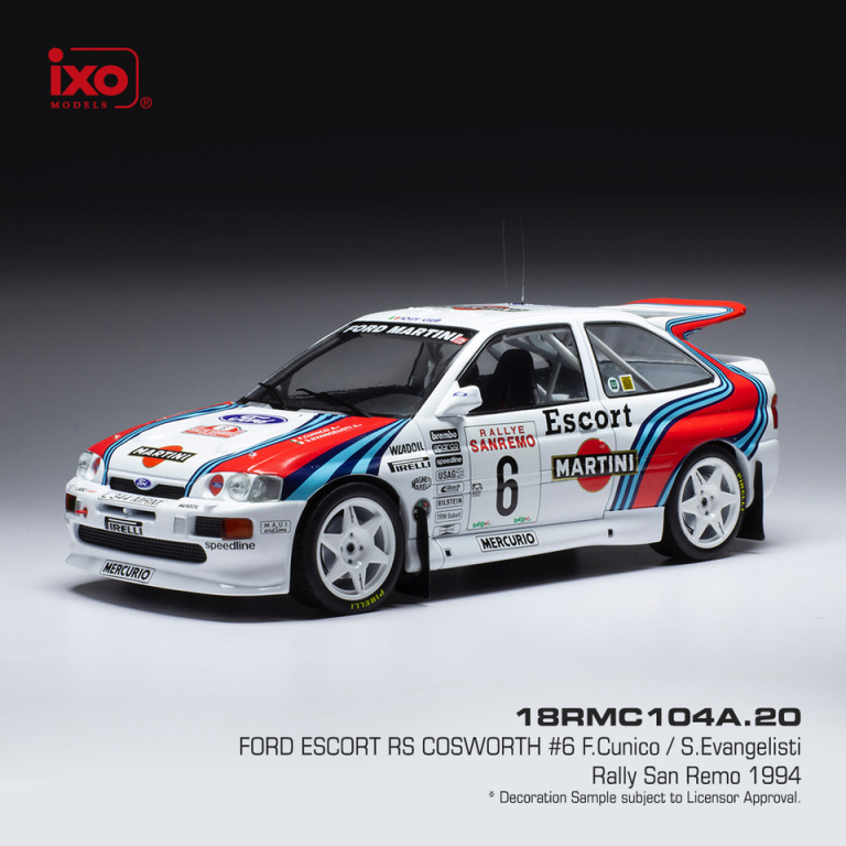 Ixo - 1:18 Ford Escort RS Cosworth Martini #6 Rally San Remo 1994 F. Cunico, S. Evangelisti