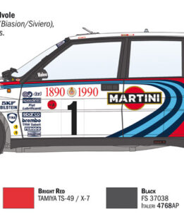 Italeri 4709 1:12 Lancia Integrale HF 16V Rally Car Martini Plastic Model Kit