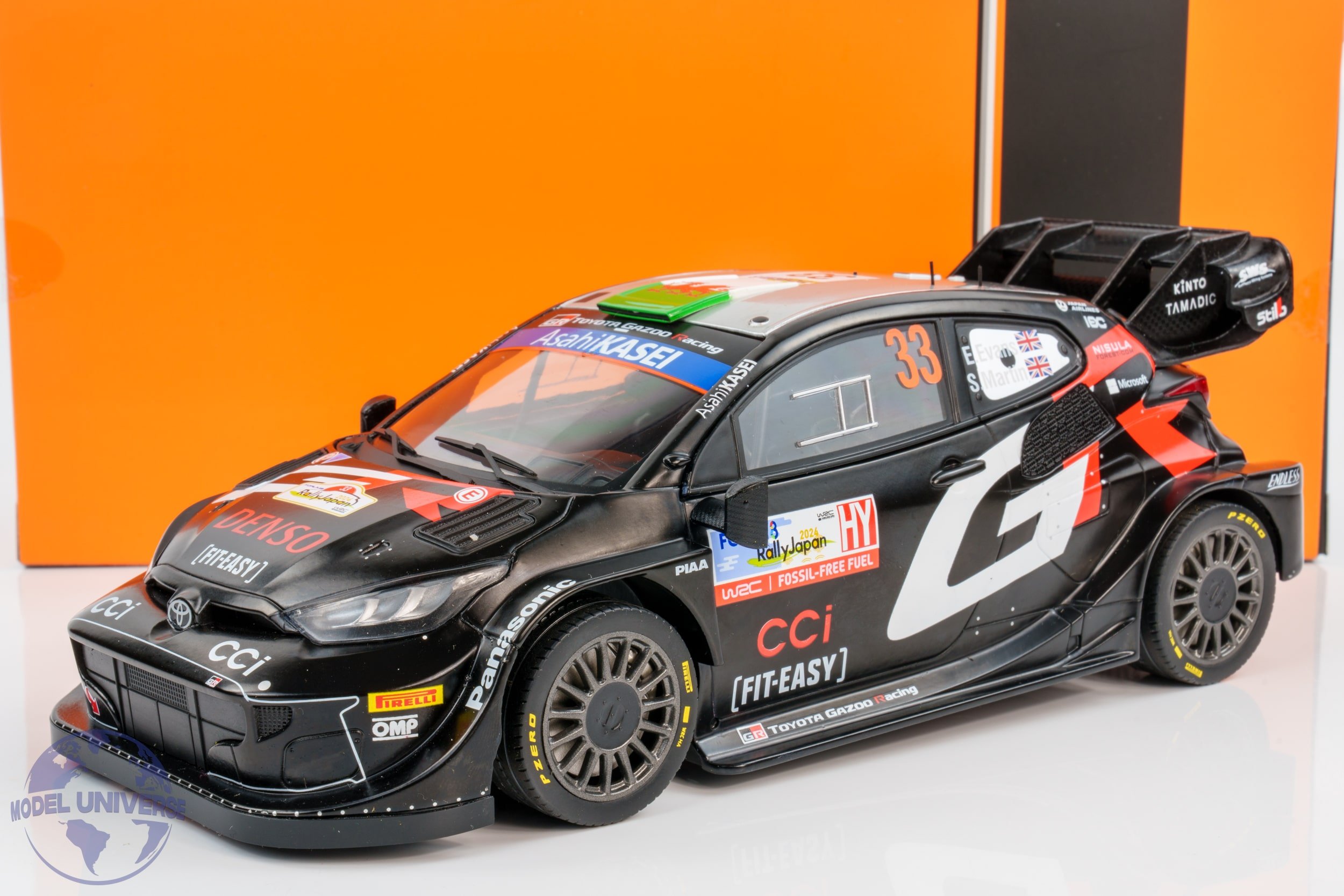 Ixo - 1:18 Toyota GR Yaris Rally1 No.33 Elfyn Evans Winner Japan Rally 2024 - Diecast Model