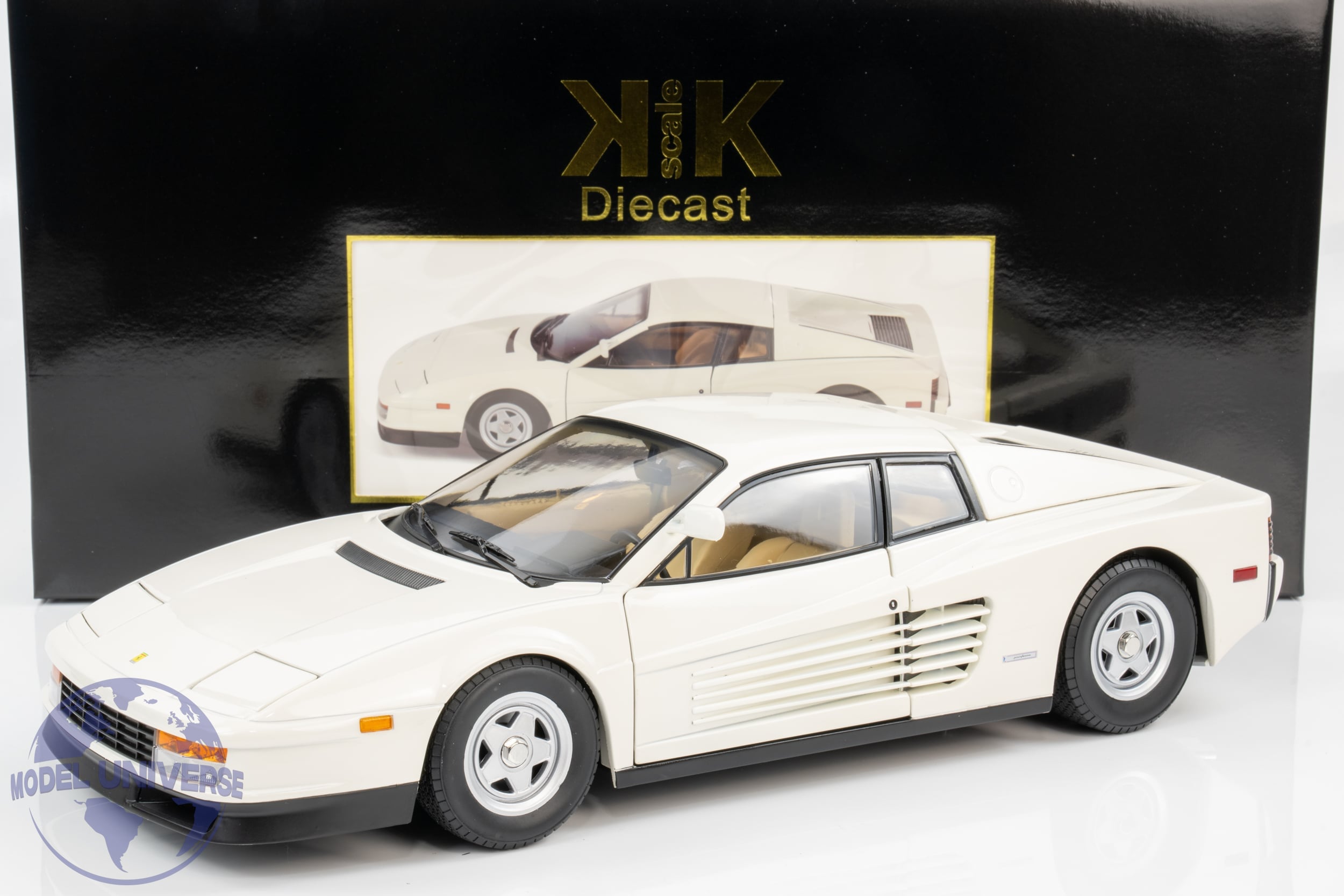 KK Scale - 1:12 Ferrari Testarossa Monospeccio from "Miami Vice" 1984 White - Diecast Model