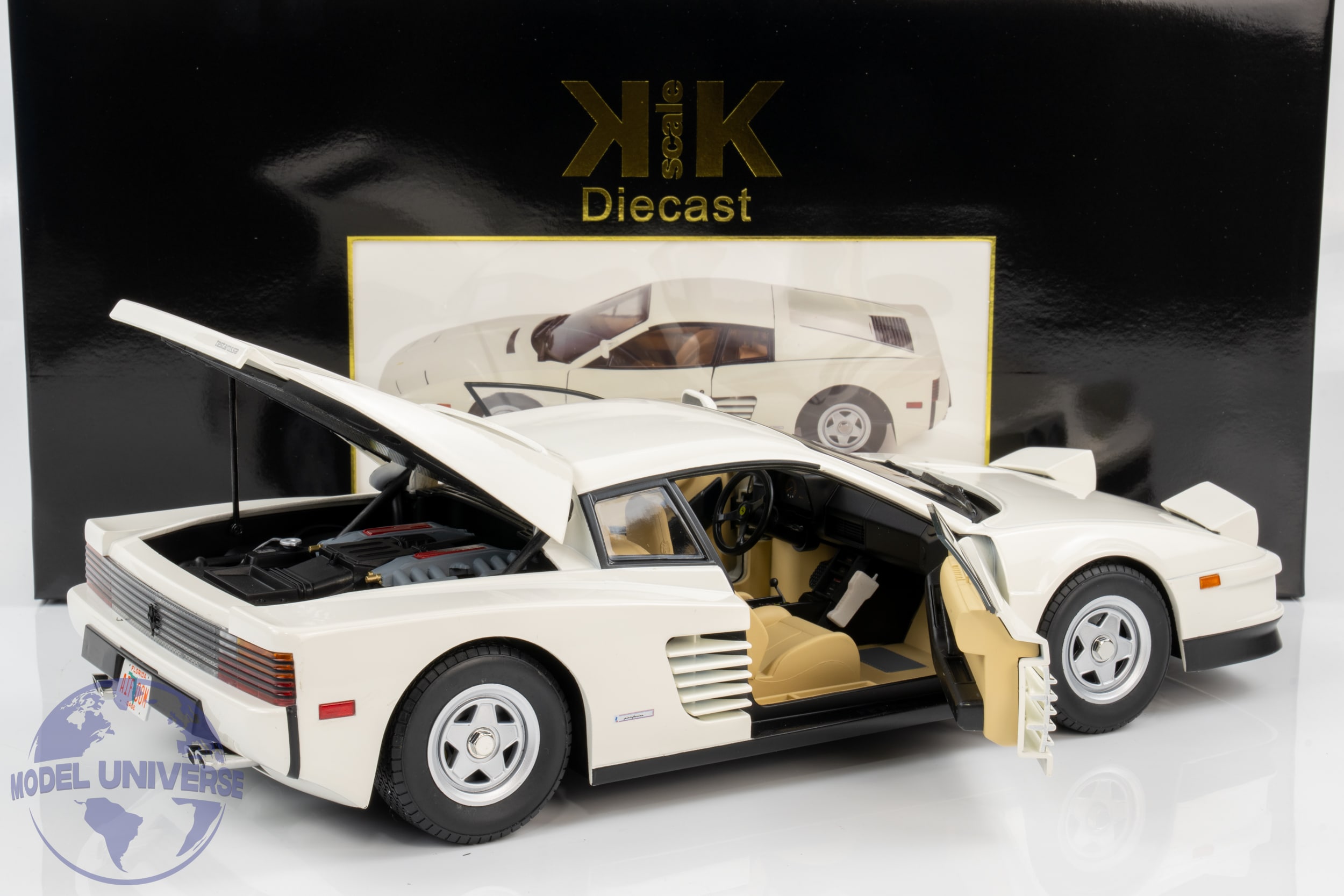 KK Scale - 1:12 Ferrari Testarossa Monospeccio from "Miami Vice" 1984 White - Diecast Model 3 KK Scale KKDC120203 Ferrari Testrossa Miami Vice White 9