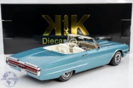 KK Scale - 1:18 Ford Thunderbird Cabriolet 1966 Light Blue Metallic / White Roof - Diecast Model
