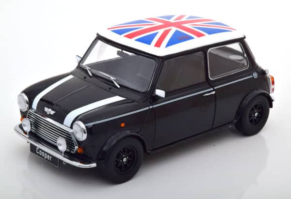 kk scale - 1:12 mini cooper black/white w/union jack (lhd)
