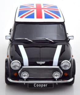 kk scale - 1:12 mini cooper black/white w/union jack (lhd)