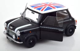 kk scale - 1:12 mini cooper black/white w/union jack (lhd)