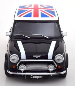 kk scale - 1:12 mini cooper black/white w/union jack (rhd)