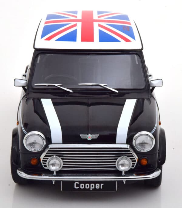 kk scale - 1:12 mini cooper black/white w/union jack (rhd)