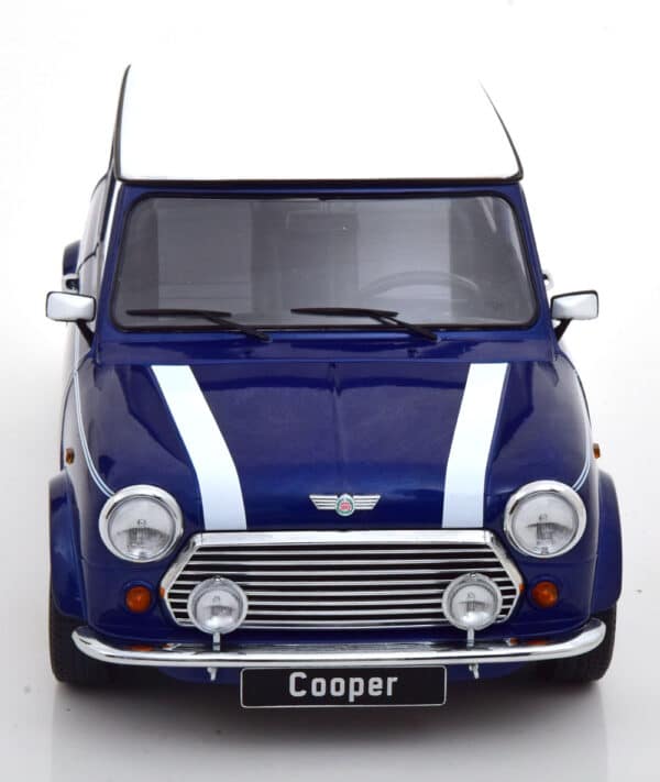 kk scale - 1:12 mini cooper blue metallic/white (lhd)