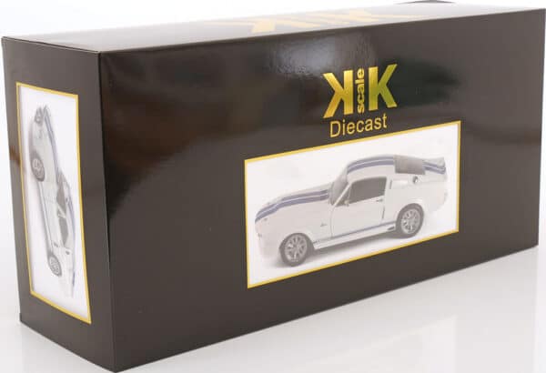 Ford Mustang Shelby GT500 1967 White/Blue - 1:12 Scale Diecast Model by KK Scale