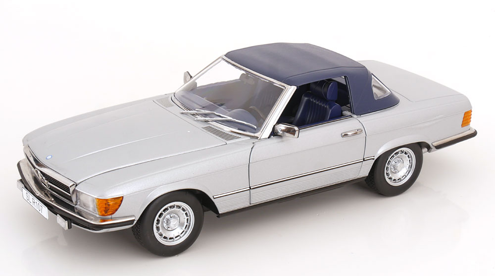 KK Scale 1:12 Mercedes 450 SL (R107) EU Version Soft Top 1985 Silver (KKDC120181) Diecast Model 2 KK Scale 1:12 Mercedes 450 SL (R107) EU Version Soft Top 1985 Silver (KKDC120181) Diecast Model - Image 2
