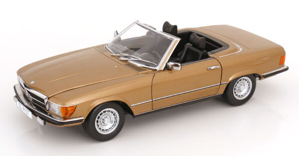 KK Scale 1:12 Mercedes 450 SL (R107) EU Version with Removable Soft Top 1985 Gold Metallic (KKDC120182) Diecast Model
