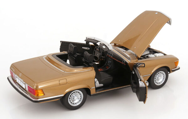 KK Scale 1:12 Mercedes 450 SL (R107) EU Version Soft Top 1985 Gold Metallic (KKDC120182) Diecast Model 15 KK Scale 1:12 Mercedes 450 SL (R107) EU Version Soft Top 1985 Gold Metallic (KKDC120182) Diecast Model