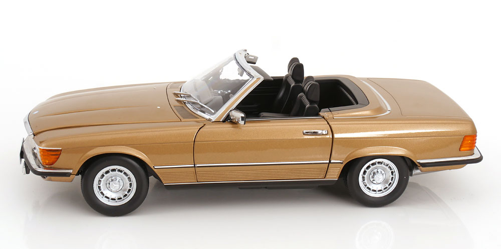 KK Scale 1:12 Mercedes 450 SL (R107) EU Version Soft Top 1985 Gold Metallic (KKDC120182) Diecast Model 7 KK Scale 1:12 Mercedes 450 SL (R107) EU Version Soft Top 1985 Gold Metallic (KKDC120182) Diecast Model - Image 7