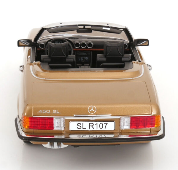 KK Scale 1:12 Mercedes 450 SL (R107) EU Version Soft Top 1985 Gold Metallic (KKDC120182) Diecast Model 17 KK Scale 1:12 Mercedes 450 SL (R107) EU Version Soft Top 1985 Gold Metallic (KKDC120182) Diecast Model