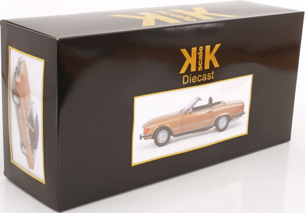 KK Scale 1:12 Mercedes 450 SL (R107) EU Version Soft Top 1985 Gold Metallic (KKDC120182) Diecast Model 19 KK Scale 1:12 Mercedes 450 SL (R107) EU Version Soft Top 1985 Gold Metallic (KKDC120182) Diecast Model