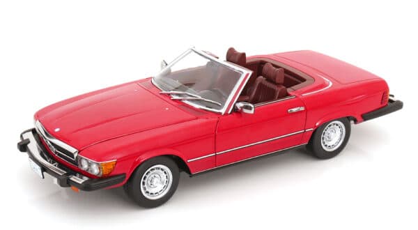 KK Scale – 1:18 Mercedes-Benz 450 SL (R107) US Version with Removable Soft Top 1979 Red – Diecast Model