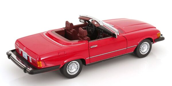 KK Scale – 1:18 Mercedes-Benz 450 SL (R107) US Version with Removable Soft Top 1979 Red – Diecast Model 15 KK Scale – 1:18 Mercedes-Benz 450 SL (R107) US Version with Removable Soft Top 1979 Red – Diecast Model